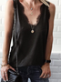 V-Ausschnitt Lässig Tanktop & Cami