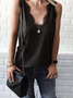 V-Ausschnitt Lässig Tanktop & Cami