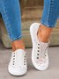 Lässig Beige Blumenmuster Nahtverarbeitung Slip On Segeltuch Schuhe