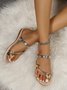 Strass & Schmetterling Dekor Schuhspitze Ring Riemchensandalen