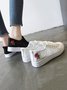 Atmungsaktiv Mesh Rosa Stickerei Schnürung Segeltuch Schuhe