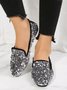 Party Paillette Dekor Flach Schuhe