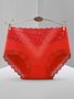 Sexy Spitze Atmungsaktiv Modal Mittlere Taille Slips
