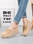 Leder Veloursleder Quaste Schleife Klassisch Keil Plateau-Schuhe