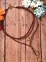 Ethnisches geometrisches Muster Pendant Leder Geschichtet Halskette Retro Western Schmuck
