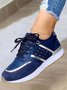 Damen Farbblock Lässig Schnürung Sneakers