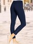Unifarben Lässig Geknöpft Fest Leggings