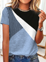 Abstrakt Print T-Shirt Jersey lässig Stil Noracora