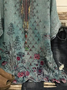 Blumenmuster Tunika/Shirt Paisley Retro Mode Rundhals Kurzarm Noracora