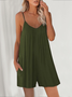 Weit Lässig Spaghettiträger Jumpsuit