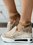 Paillette Spitze Nahtverarbeitung Slip On Muffin Sneakers