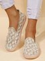 Elegant Stickerei Spitze Perle Dekor Atmungsaktiv Slippers Schuhe