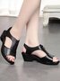 Leicht Weich Sohle Retro Sandalen mit klobigem Absatz