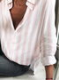 Lässig Weit Polyester Baumwolle Bluse