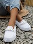 Atmungsaktiv Kette Dekor Lässig Textil Flach Halbschuhe
