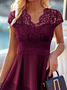 Unifarben Freizeitkleid