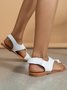 Lässig Unifarben griechisch Zehentrenner-Sandalen