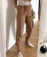 Lässig Polyester Baumwolle Unifarben Hose