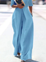 Elegant Unifarben Raglan Ärmel Jumpsuit