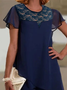 Stickerei Volant Brautkleid Chiffon Reine Farbe Midikleid