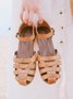 Retro Braun Bequem Sohle Gladiator Pantolette
