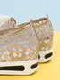 Blumenstickerei Mesh Paneeliert Slip-On Keil Sneakers