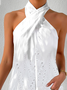 Weit Kreuzhals Neckholder Tanktop Oberteile