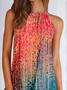 Jersey Lässig Neckholder Abstrakt Kleid