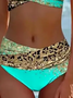Urlaub V-Ausschnitt Print Leopard Bikini