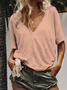 Damen Sommer Casula Weit V-Ausschnitt T-Shirt Blusen & Shirts