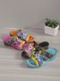 Retro Farbe Kontrast Ethnisch Stil Blume Hohl Keilsandalette