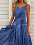 Weit Lässig zufällig Print Chiffon Kleid