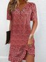 Geblümtes Freizeitkleid mit Hemdkragen und Kurzärmel Lässiges Urlaubskleid Noracora