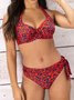 Urlaub Geblümt Print Gekerbt Bikini