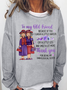 Einfach Rundhals Textbriefe Sweatshirt