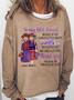 Einfach Rundhals Textbriefe Sweatshirt
