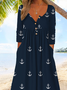 Rundhals Freizeitkleid Mit Nein