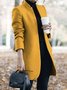 Unifarben Langarm Mantel Täglich Lässig für Damen in Herbst/Winter 2023