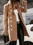 Reverskragen Langarm Unifarben Schnalle Schwer Regelmäßige Passform Mantel für Damen