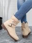Lässig Unifarben Tragbar Reißverschluss Niedrig Klassische Stiefel Schnalle