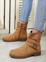 Lässig Unifarben Tragbar Reißverschluss Niedrig Klassische Stiefel Schnalle