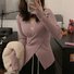 Damen Wolle/Stricken Unifarben Langarm Bequem Lässig Kreuz Pullover