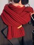 Damen minimalistisch Twist Gestrickt Wärme Unifarben Schal