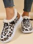 Böhmisch Leopard Slip On Flach Schneestiefel