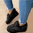 Böhmisch Unifarben Slip On Flach Schneestiefel