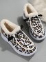 Böhmisch Leopard Slip On Flach Schneestiefel