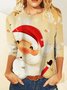 Lässig Weihnachten Rundhals Langarm T-Shirt