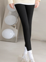 Lässig Unifarben Lang Legging