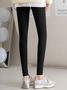 Lässig Unifarben Lang Legging