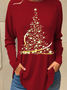 Lässig Weihnachten Rundhals Langarm T-Shirt